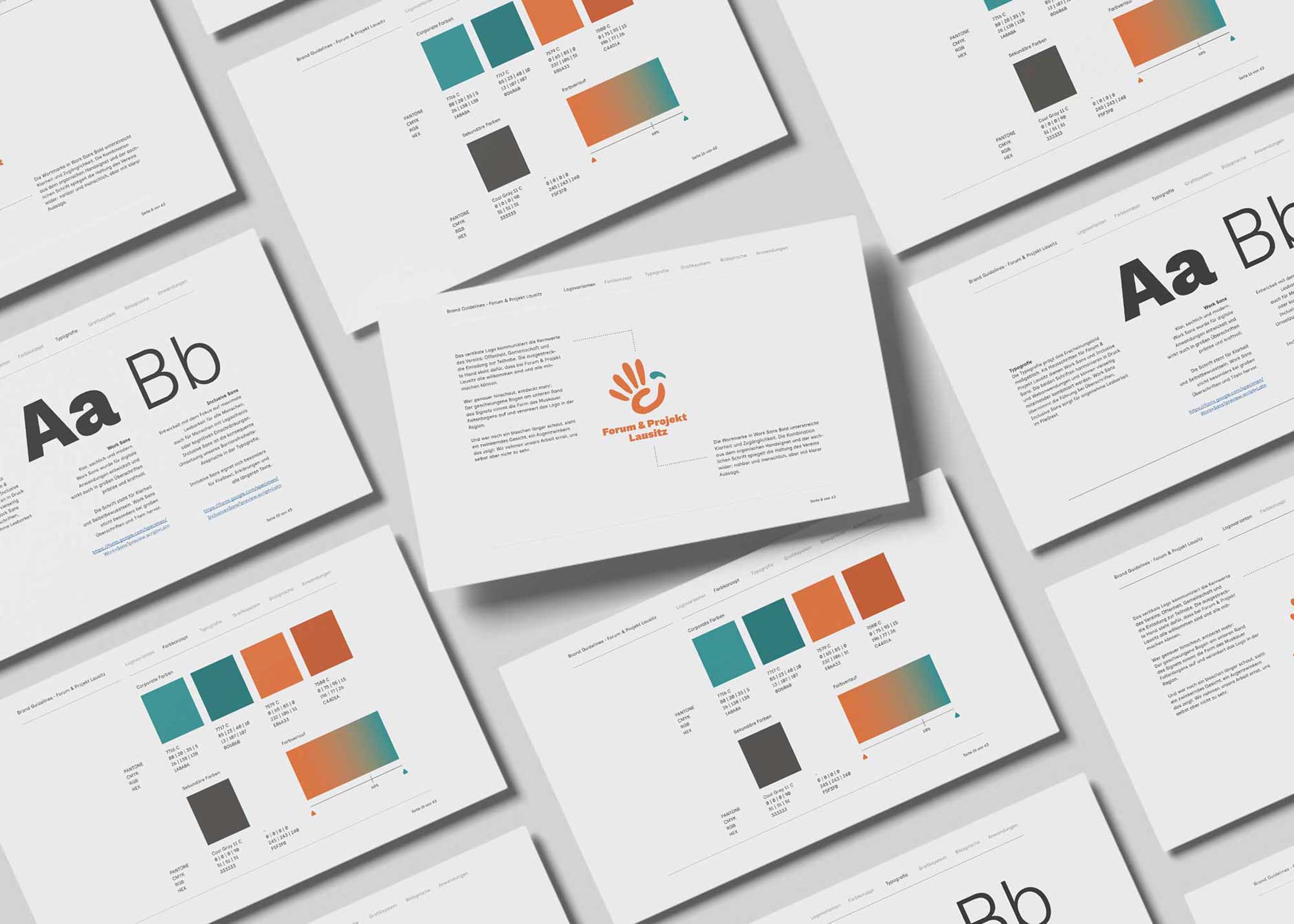 Brand Guidelines und Farbpalette Forum & Projekt Lausitz